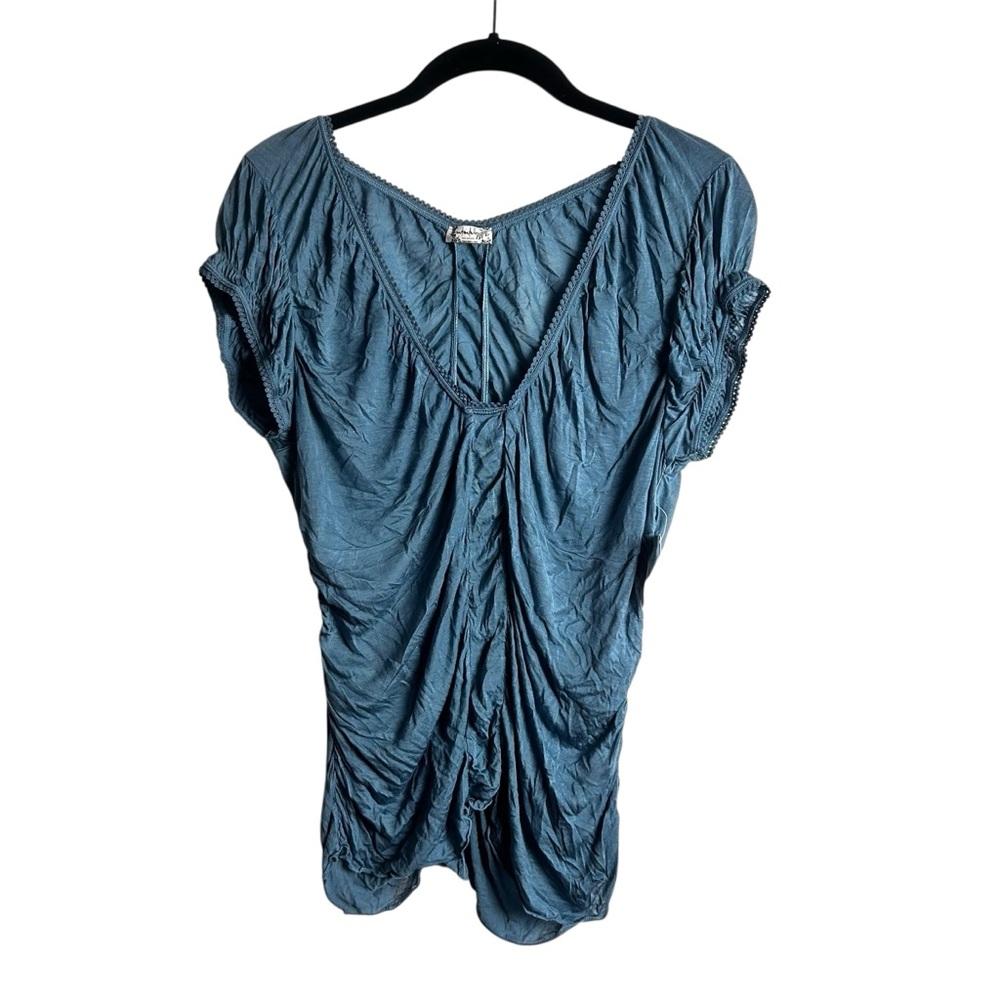 Free People Intimately Ruched Short Sleeve Top Size XL New With Tags